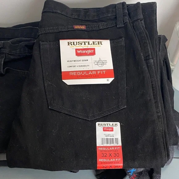 Rustler Men's Black Straight Leg Jeans - Picture 1 of 1